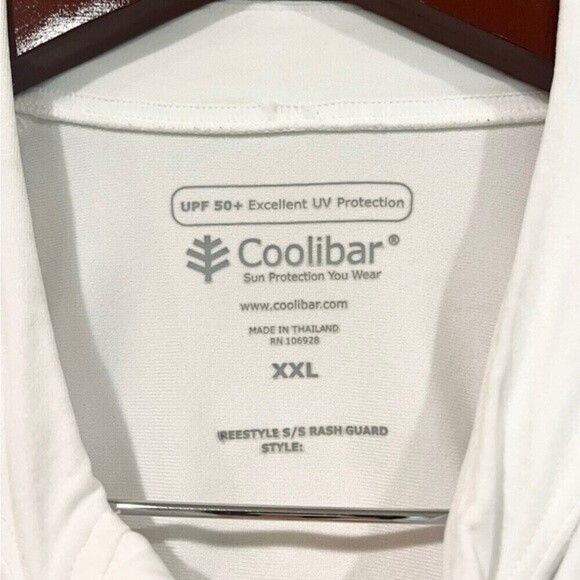 Coolibar White Quarter Zip Jersey Top Shirt UPF 50 Activewear Short Sleeved XXL - Picture 4 of 8